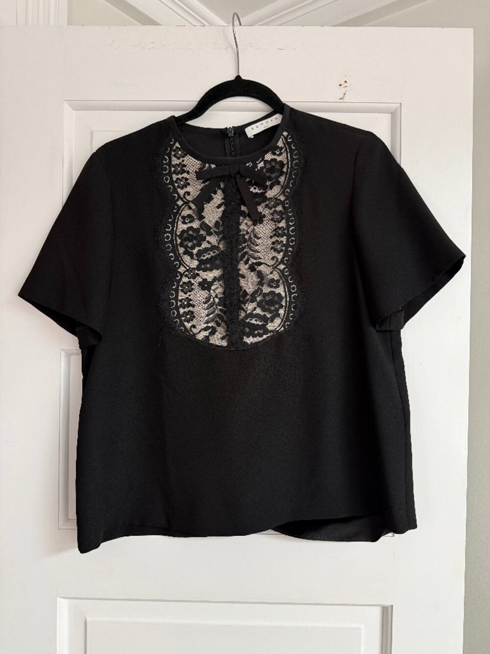 Sandro Paris Black Silk Top Size 3